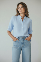 Load image into Gallery viewer, Marianne Cheesecloth Short Sleeve Cornflower
