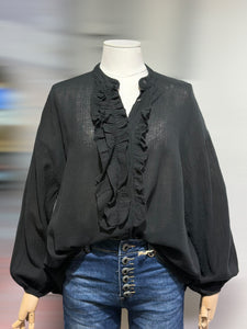 Rubie Ruffle Blouse Black