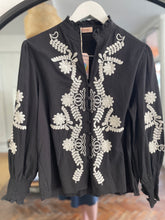 Load image into Gallery viewer, Sierra Embroidered Blouse Black
