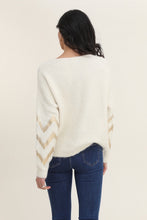 Load image into Gallery viewer, Metallic Zig Zag Jumper Cream/Gold
