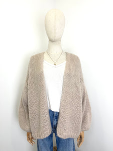 Bernadette Oversized Mohair Cardigan Beige