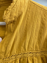 Load image into Gallery viewer, Rosalie Long Sleeve Cotton Stripe Insert Blouse Mustard
