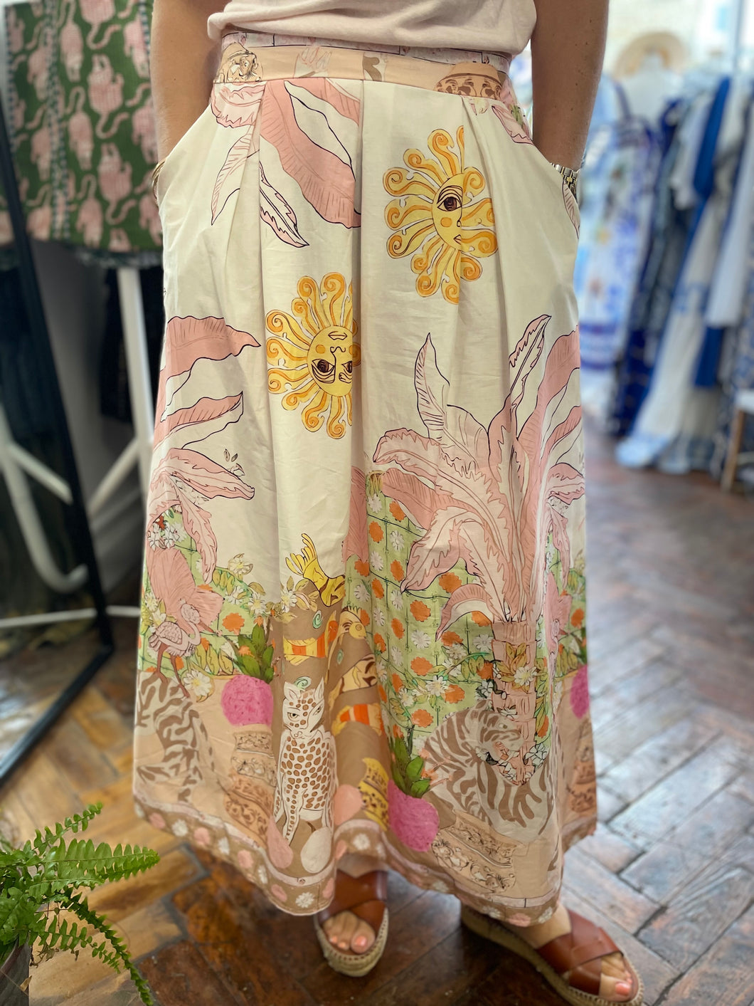 Yara Printed Skirt Pale Pink