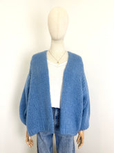 Load image into Gallery viewer, Bernadette Oversized Mohair Cardigan Jeans Blue
