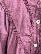 Load image into Gallery viewer, Gayle Long Sleeve Lace Insert Blouse Plum
