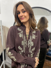 Load image into Gallery viewer, Embroidered Blouse Choc/Gold

