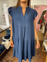 Load image into Gallery viewer, Sunny Cheesecloth Swing Dress Navy
