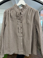 Load image into Gallery viewer, Beatrix Checked Frill Front Blouse

