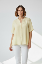 Load image into Gallery viewer, Teabag Button Front Blouse Lemon
