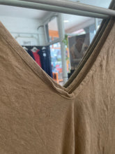 Load image into Gallery viewer, Nerida Pure Linen Wide Strap V Neck Dress Tobacco
