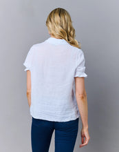 Load image into Gallery viewer, Chrisa Half Sleeve Linen Blouse White
