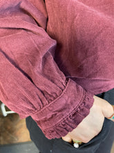 Load image into Gallery viewer, Nola Frill Collar Needle Corduroy Shirt Wine
