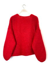 Load image into Gallery viewer, Bernadette Oversized Mohair Cardigan Dark Red
