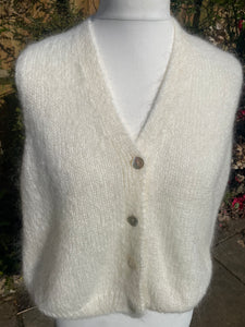 Mae Mohair Button Tank Cream