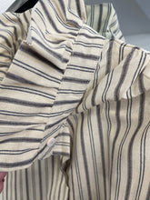 Load image into Gallery viewer, Matilde Stripe Frill Neck Blouse - Beige
