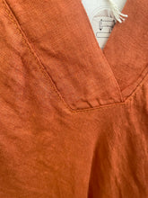 Load image into Gallery viewer, Nola Bias Cut Pure Linen V Dress Rust
