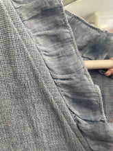 Load image into Gallery viewer, Washed Linen Frill Waistcoat Pale Blue
