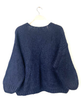 Load image into Gallery viewer, Bernadette Oversized Mohair Cardigan Marine Navy
