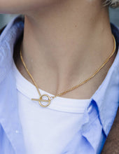 Load image into Gallery viewer, Gold Herringbone Toggle Chain Necklace, Waterproof

