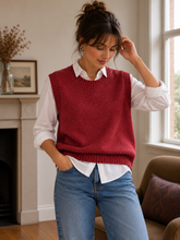 Load image into Gallery viewer, Georgette Glitter Tank Burgandy

