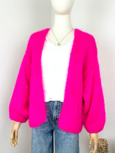 Load image into Gallery viewer, Bernadette Oversized Mohair Cardigan Fuschia
