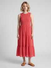 Load image into Gallery viewer, Luna Gingham Shirred Dress Red
