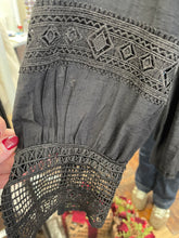 Load image into Gallery viewer, Lena Pintuck &amp; Lace Blouse Black
