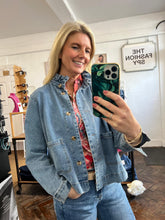 Load image into Gallery viewer, Lior Denim Frill Collar Shacket Denim
