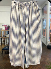 Load image into Gallery viewer, Capri Striped Barrel Leg Trouser Ecru
