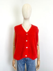 Mae Mohair Button Tank Orange