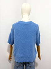 Load image into Gallery viewer, Maris Scalloped Edge Short Sleeve Jumper Denim Blue
