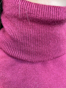 Fine Knit Roll Neck Wine