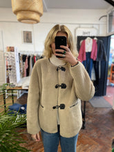 Load image into Gallery viewer, Shearling Jacket with Toggles Beige
