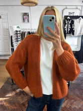 Load image into Gallery viewer, Bernadette Oversized Mohair Cardigan Cognac
