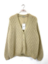 Load image into Gallery viewer, Claudia Open Knit Button Mohair Cardigan Beige
