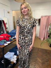 Load image into Gallery viewer, Karina Twist Side Knot Dress Leopard
