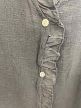Load image into Gallery viewer, Washed Linen Frill Waistcoat Black
