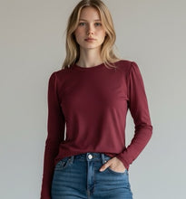 Load image into Gallery viewer, Bobbi Long Sleeve Crew Bordeaux
