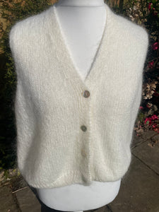 Mae Mohair Button Tank Cream