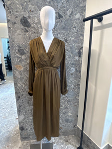 Allegra Wrap Dress with Tie Back Olive