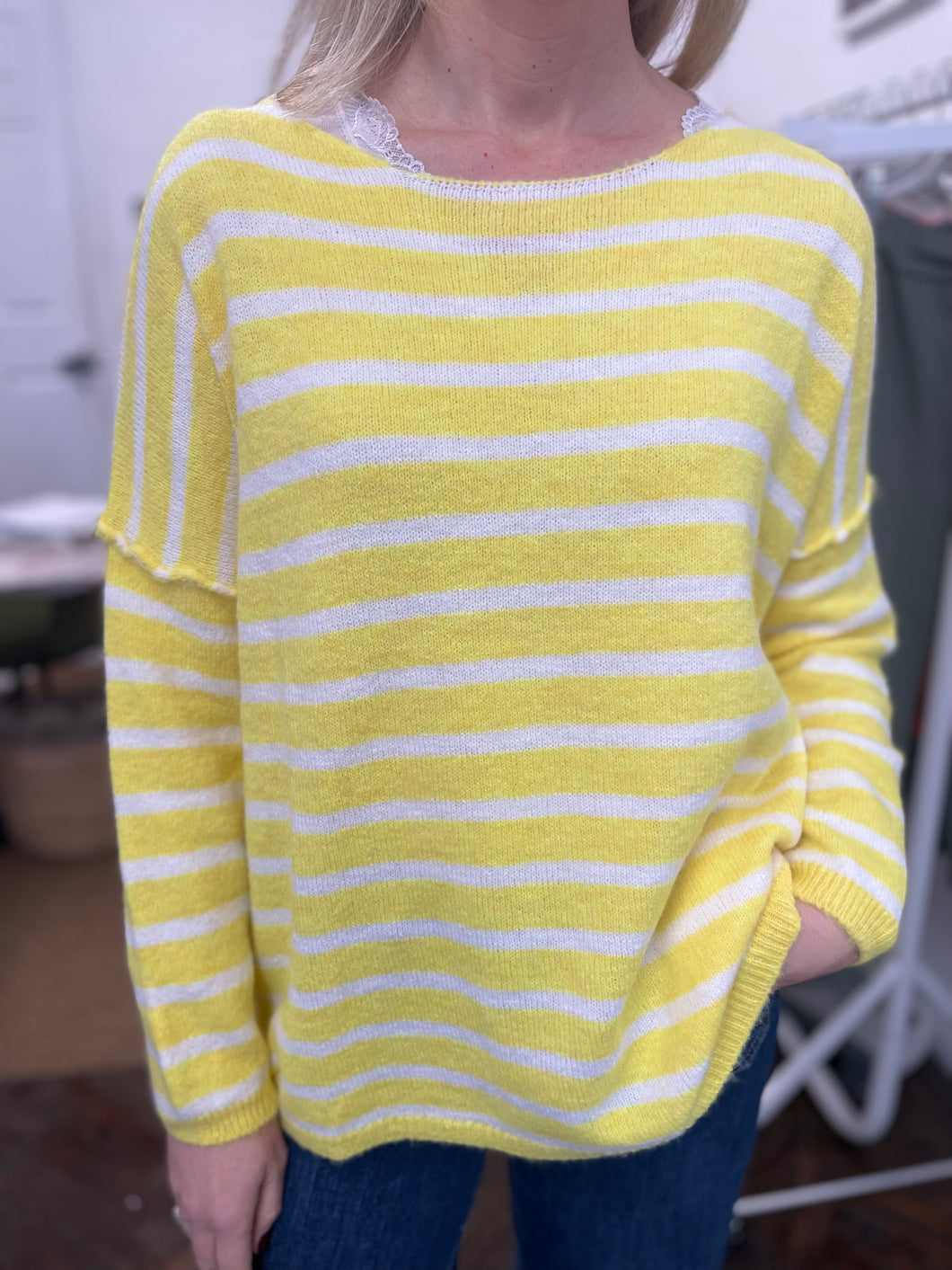 Mila Striped Jumper Yellow