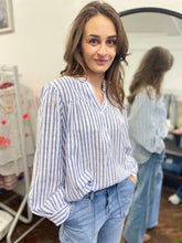 Load image into Gallery viewer, Maia Stripe Shirt Denim
