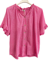 Load image into Gallery viewer, Valencia Stripe Voile Short Sleeve Pink
