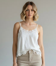 Load image into Gallery viewer, Cotton Crochet Cami White

