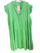 Load image into Gallery viewer, Sunny Cheesecloth Swing Dress Green
