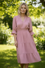 Load image into Gallery viewer, Cleo Cheesecloth Dress Rose Pink
