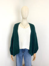 Load image into Gallery viewer, Bernadette Oversized Mohair Cardigan Dark Green
