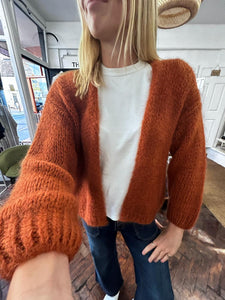 Bernadette Oversized Mohair Cardigan Cognac