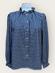 Elsie Checked Blouse Marine