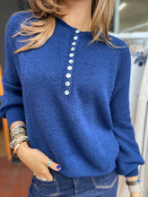 Load image into Gallery viewer, Soft Button Collar Jumper Navy
